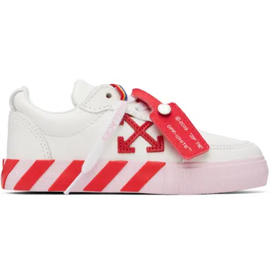 Off-white Kids White Vulcanized Low Leather Sneakers In White