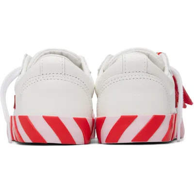 Off-white Kids White Vulcanized Low Leather Sneakers In White