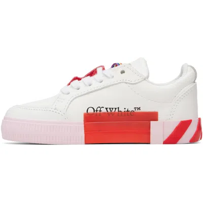 Off-white Kids White Vulcanized Low Leather Sneakers In White
