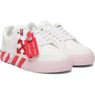 Off-white Kids White Vulcanized Low Leather Sneakers In White