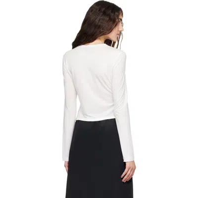 Simone Rocha Off-white Bow Tail Easy T-shirt In White