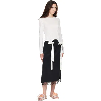 Simone Rocha Off-white Bow Tail Easy T-shirt In White