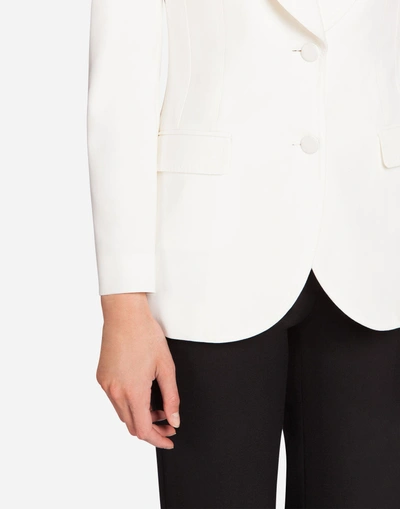 Shop Dolce & Gabbana Single Breasted Wool Jacket In White