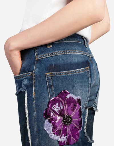 Shop Dolce & Gabbana Jeans With Applique In Blue