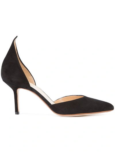 Francesco Russo Point-toe Suede Pumps In Black