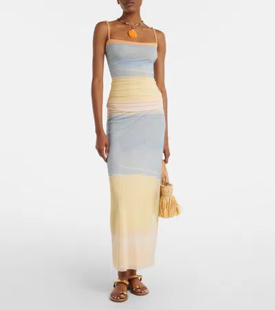 Sir Printed Mesh Maxi Skirt In Multi