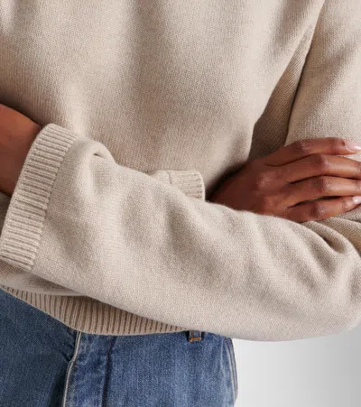 Alaïa Cashmere And Wool Turtleneck Pullover In Neutral