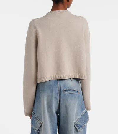 Alaïa Cashmere And Wool Turtleneck Pullover In Neutral