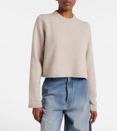 Alaïa Cashmere And Wool Turtleneck Pullover In Neutral
