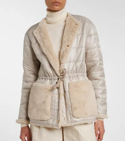 Moncler Tipule Quilted Reversible Down Jacket In Neutral