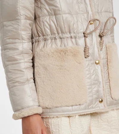 Moncler Tipule Quilted Reversible Down Jacket In Neutral