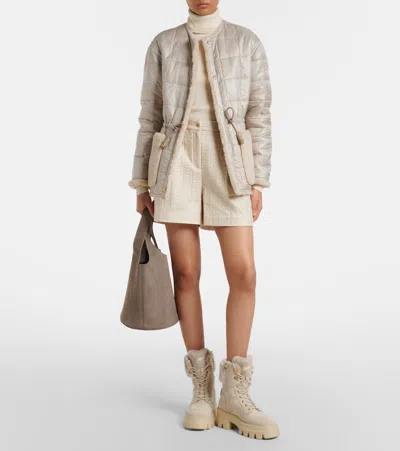 Moncler Tipule Quilted Reversible Down Jacket In Neutral