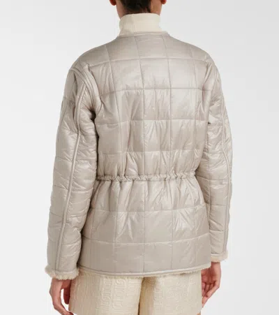 Moncler Tipule Quilted Reversible Down Jacket In Neutral