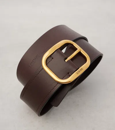 Loewe Rounded Leather Belt In Brown