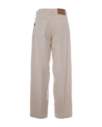 Haikure Beige Straight High Rise Jeans In Multi