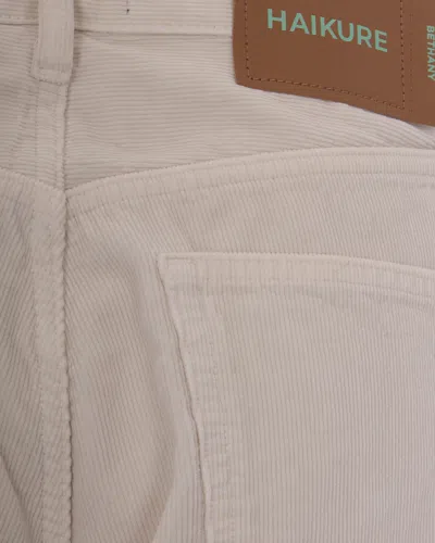 Haikure Beige Straight High Rise Jeans In Multi