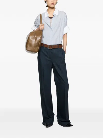 Acne Studios Pinstriped-pattern Button-down Shirt In Blue