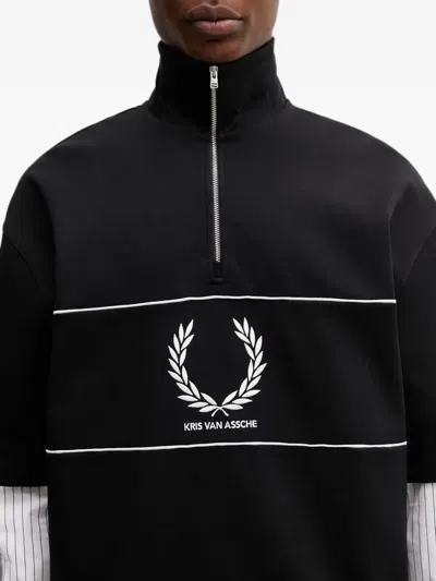 Fred Perry Half-zip Sweatshirt In Black