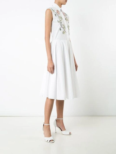 Shop Adam Lippes Sleeveless Shirt Dress In White