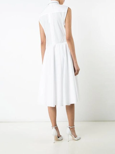Shop Adam Lippes Sleeveless Shirt Dress In White