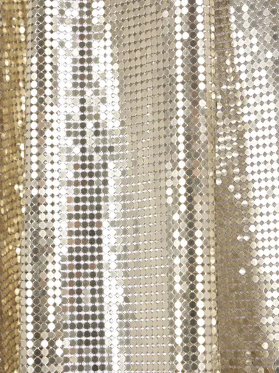 Rabanne Draped Mesh Top In Silver