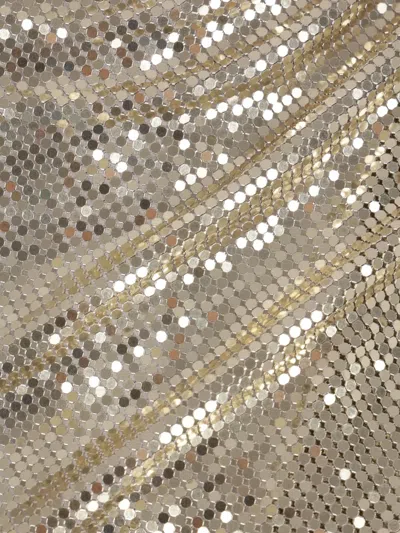 Rabanne Draped Mesh Top In Silver