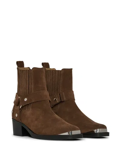 Anine Bing Tan Mid Biker Boots In Brown