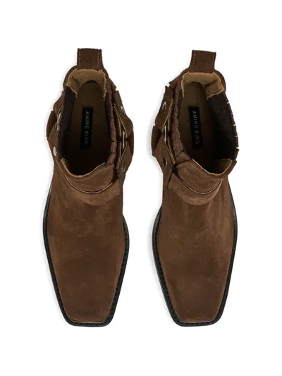Anine Bing Tan Mid Biker Boots In Brown