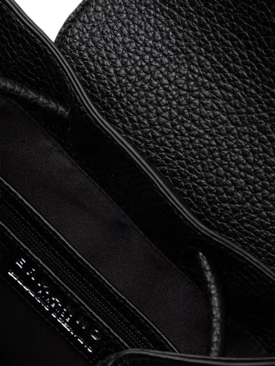 Ermanno Firenze Logo-plaque Pebbled Backpack In Black