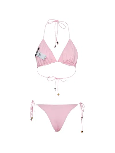 Jacquemus Triangle Bikini Set In Pink