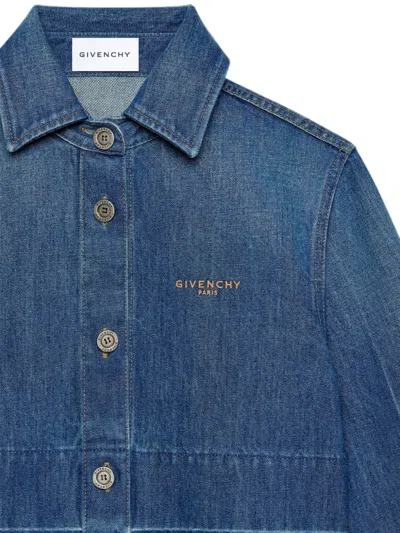 Givenchy Cropped Denim Jacket In Blue