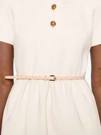 Max Mara Belted Button-front Mini Dress In Neutral