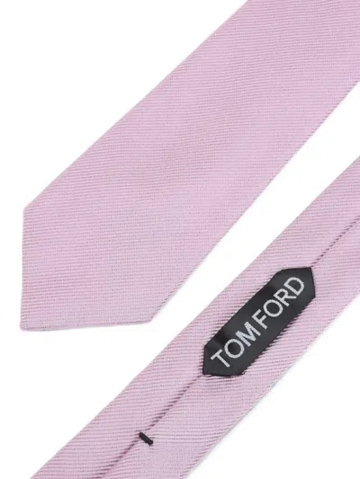 Tom Ford Solid Silk Tie Slim Tailoring Look In Pink