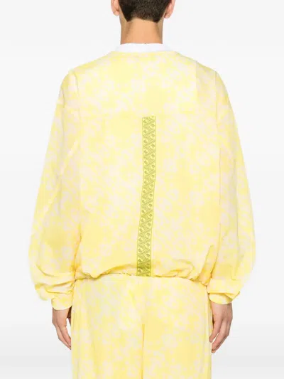 Puma All-over-pattern Zip-up Jacket In Yellow