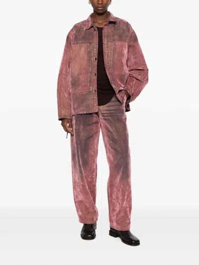 Haikure Washed-effect Hammer-loop Jeans In Pink