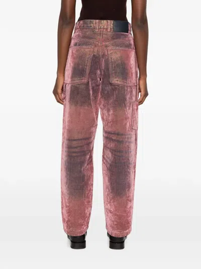 Haikure Washed-effect Hammer-loop Jeans In Pink