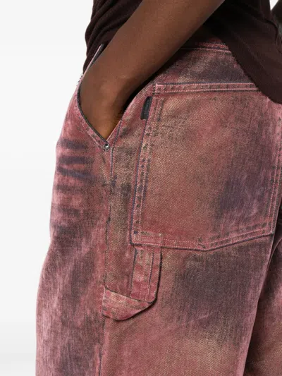 Haikure Washed-effect Hammer-loop Jeans In Pink