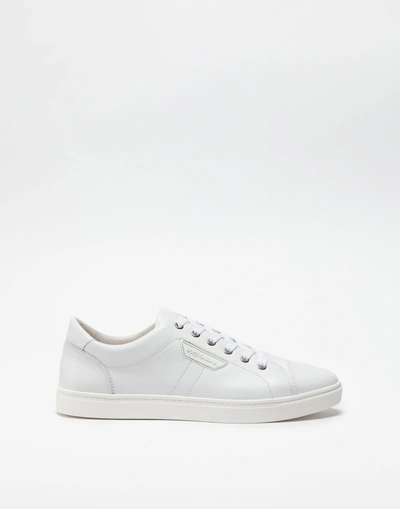 Dolce & Gabbana London Nappa Leather Sneakers In White | ModeSens