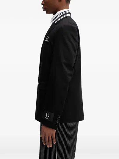 Fred Perry Single-breasted Blazer In Black