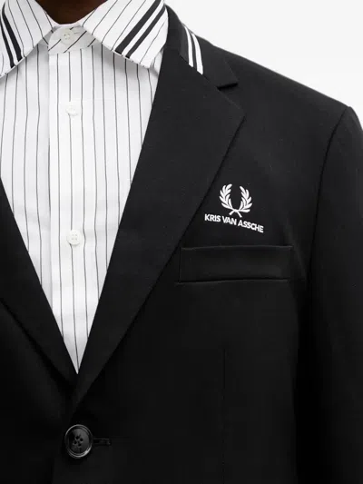 Fred Perry Single-breasted Blazer In Black