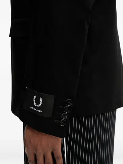 Fred Perry Single-breasted Blazer In Black