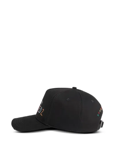 Dsquared2 Logo Baseball Cap Black In Black