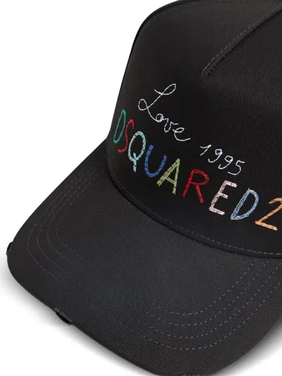 Dsquared2 Logo Baseball Cap Black In Black