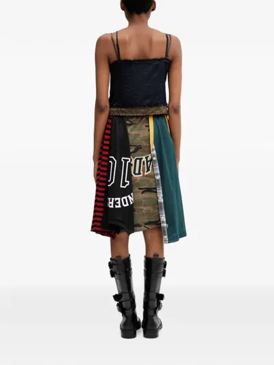 Andersson Bell Patchwork-midikleid Mit Spitzenbesatz In Green