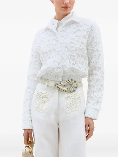 Silvia Tcherassi Mayim Textured-finish Jacket In White