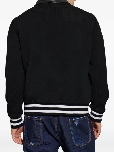 Dsquared2 Logo-patch Panelled Bomber Jacket In Black