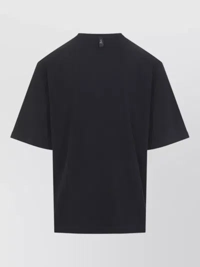 Jacquemus Relaxed Fit Black T-shirt With Cursive Script Logo In Black
