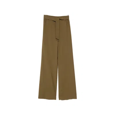 Max Mara Meditto Belted Wide-leg Trousers In Gold