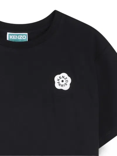 Kenzo Boke Flower-patch T-shirt In Blue