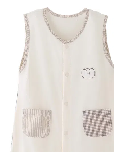 Banblu Bear Pocket Romper In Neutral